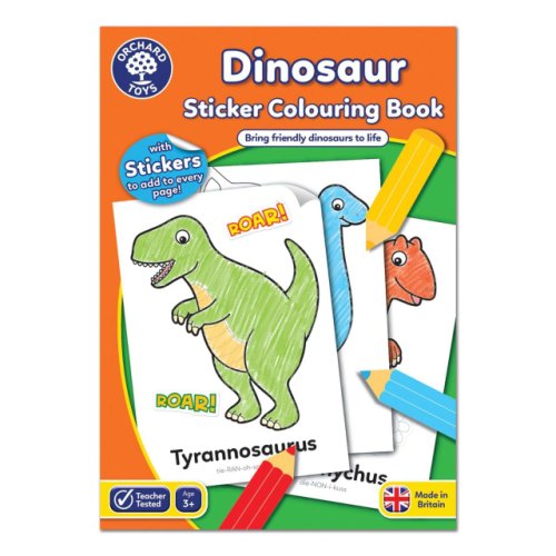 Carte de colorat cu activitati in limba engleza si abtibilduri Dinosaur