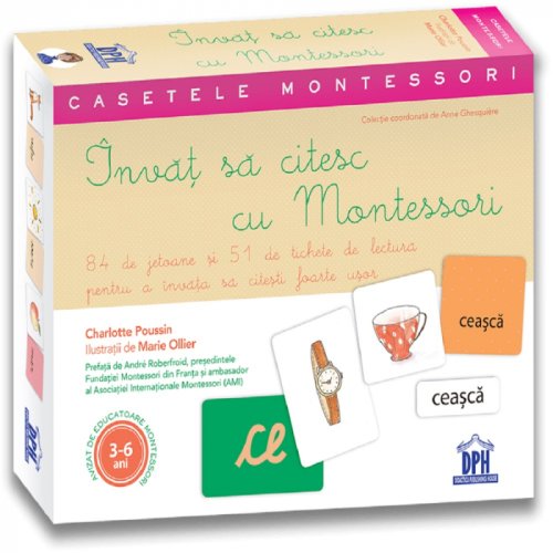 Joc DPH Invat sa citesc cu Montessori - 84 de jetoane si 51 de tichete
