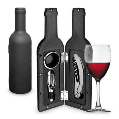 Accesorii de vin in forma de sticla (3piese)