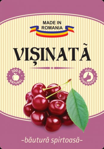 Etichete sticle personalizate, Visinata, 100x70 mm, Fabricat in Romania, 1000 buc rola