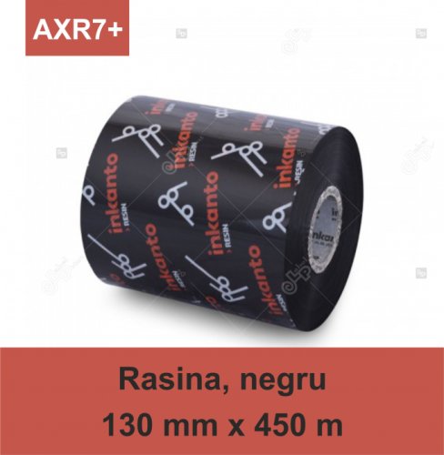 Ribon ARMOR Inkanto AXR7+, rasina (resin), negru, 130mmx450M, OUT