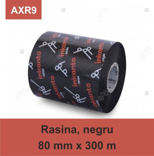 Ribon ARMOR Inkanto AXR9, rasina (resin), negru, 80mmx300M, OUT