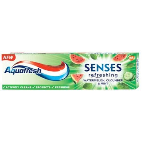 Aquafresh pasta de dinti Senses cu aroma de pepene rosu, 75 ml