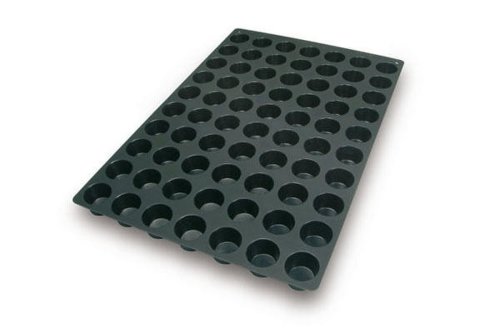 Silikomart - Forma pentru 70 mini muffin, silicon de culoare neagra, diametru forma 45mm, din silicon