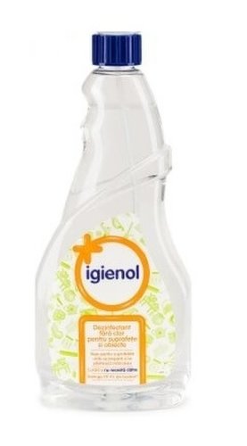 Igienol Biocid Rezerva dezinfectant fara clor suprafete si obiecte 750 ml, avizat Ministerul Sanatatii