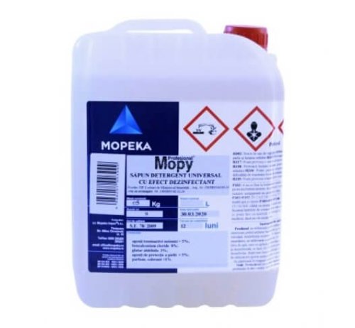 Mopy Dezinfectant detergent suprafete 5 L, avizat Ministerul Sanatatii