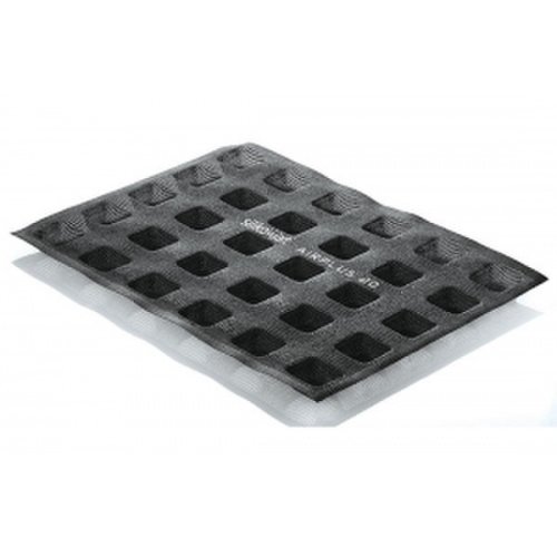 Silikomart - Set air plus 20 -forma din fibra de sticla, model square, culoare neagra, temperatura de lucru -40grc/+230grc
