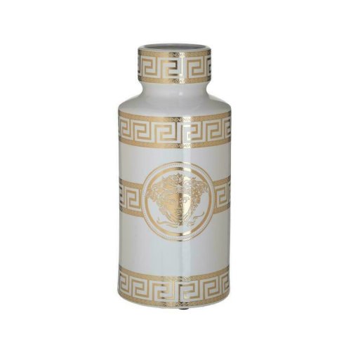 Inart - Vaza decorativa, ceramica, alb, stela