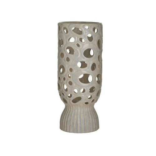 Inart - Vaza decorativa, ceramica, bej, treva