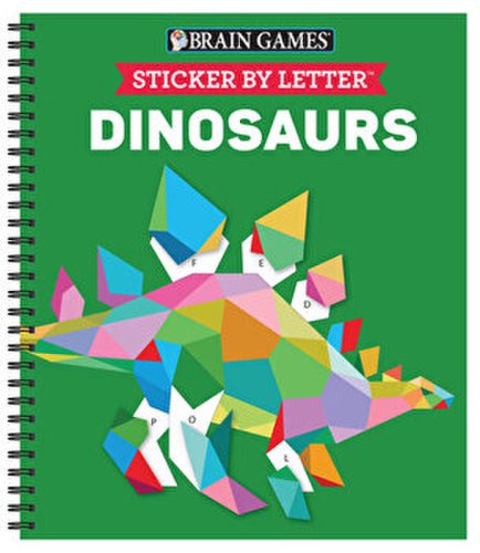 Publications International, Ltd. - Brain games - sticker by letter: dinosaurs (sticker puzzles - kids activity book) [with sticker(s)], spiral/***