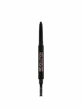 Makeup Revolution London - Creion pentru sprancene cu capat dublu, medium brown, 0.15 g