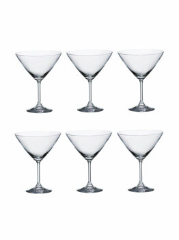 Pahare cocktail klara, cristal Bohemia, 6 x pahar margarita cu picior, pahare martini, transparent, 6 x 280 ml