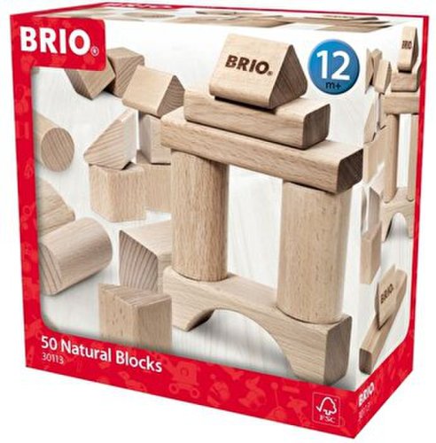 Set blocuri din lemn, 50 piese Brio