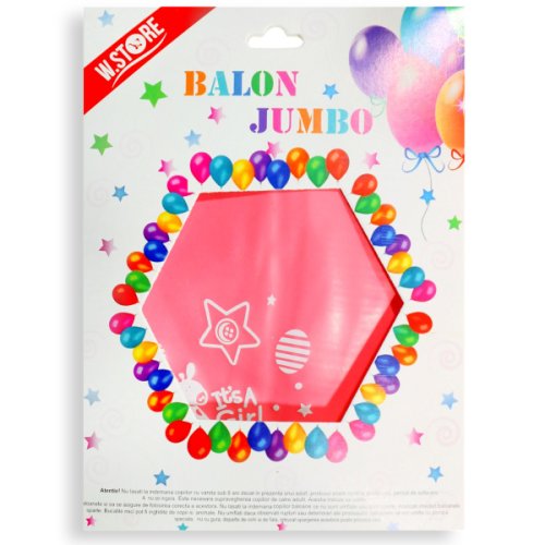 Galeria Creativ - Balon jumbo roz pentru botez 90cm 35g 041062