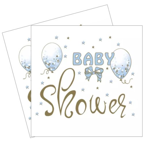 Servetel baby shower bleu 33x33cm 2 set slog-053302