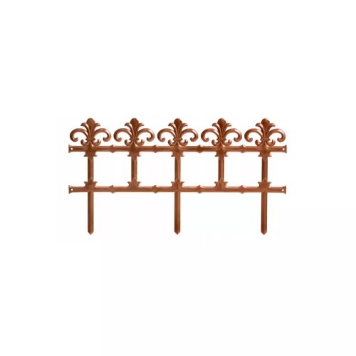 Gard de gradina decorativ, din plastic, maro deschis, set 6 buc, 3.72 m x 34 cm