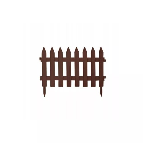Gard de gradina decorativ, din plastic, maro, set 7 buc, 3.2 m x 35 cm