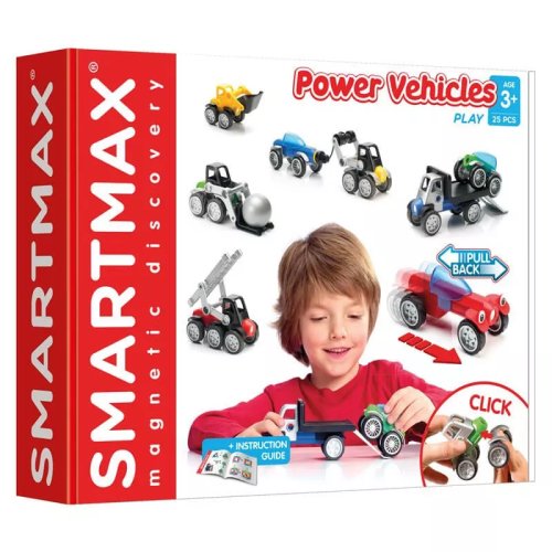 Power Vehicles, Joc Set Educativ de Construit, Magnetic, SmartMax