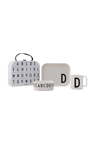 Design Letters set de mic dejun pentru copii Classics in a suitcase D 4-pack