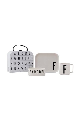 Design Letters set de mic dejun pentru copii Classics in a suitcase F 4-pack