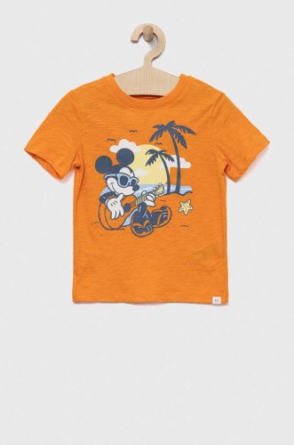 GAP tricou de bumbac pentru copii x Disney culoarea portocaliu, cu imprimeu