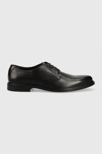 HUGO pantofi de piele Kerr barbati, culoarea negru, 50497869