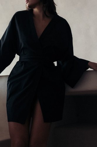 MUUV. halat Szlafrok Kimono Noir culoarea negru
