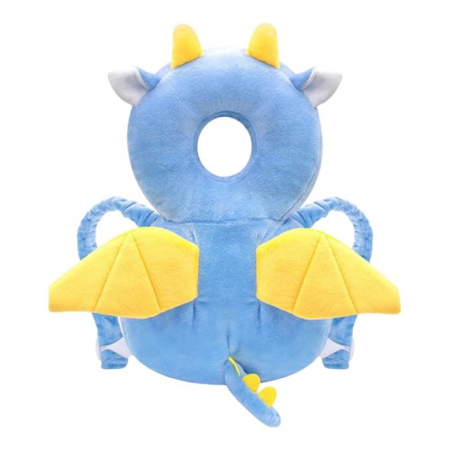 Protectie de cap si spate pentru bebelusi, din plus, de tip rucsacel, Dragonul bleu