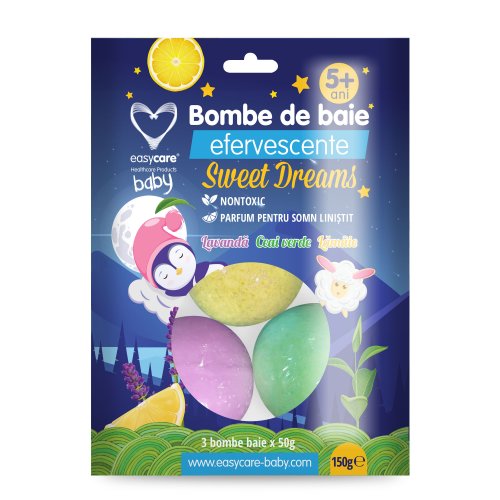 Easycare Baby - Bombe de baie efervescente pentru copii delicious sweets lavanda 3 buc easycare