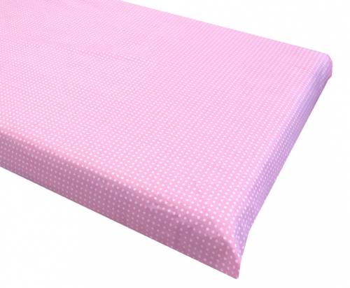 Deseda - Cearsaf cu elastic roata 120x60 cm buline albe pe roz