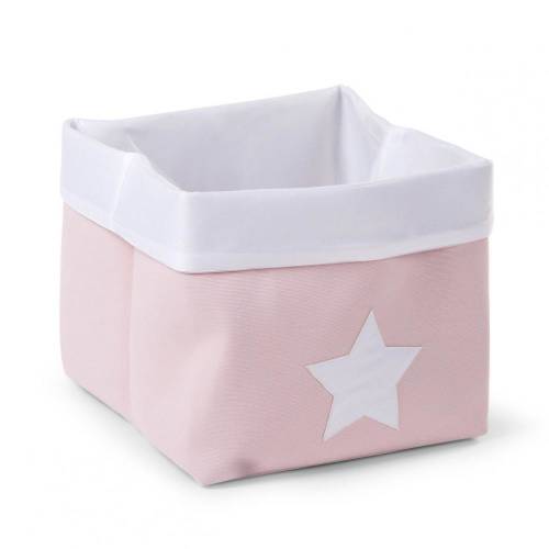 Childhome - Cutie de depozitare pliabila din panza 32x32x29cm soft pink white
