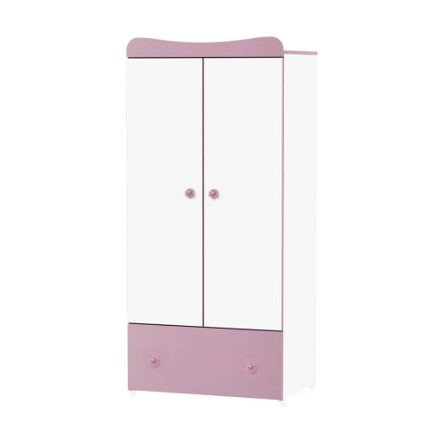 Lorelli - Dulap garderoba 2 usi exclusive white pink