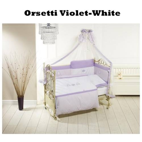 Lenjerie de pat Feretti Trio Orsetti VioletWhite