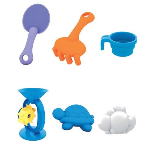 Petite&mars - Masa de joaca pentru copii petitemars tim pentru apa si nisip 46 x 69 x 39 cm albastruverde