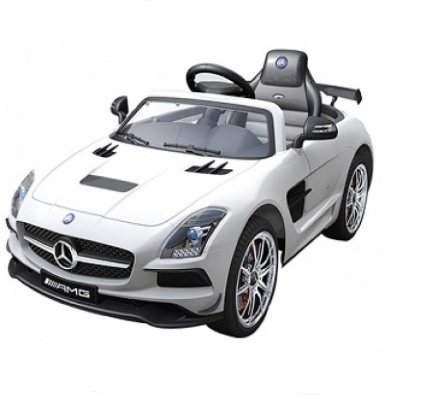 Masinuta electrica cu telecomanda si roti eva Mercedes SLS AMG Alba