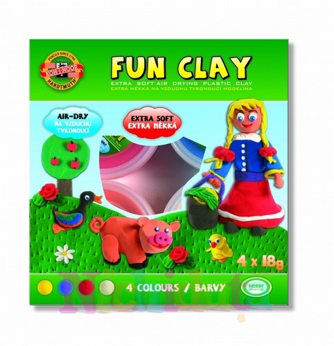 Set 4 culori plastilina de modelat Fun Clay
