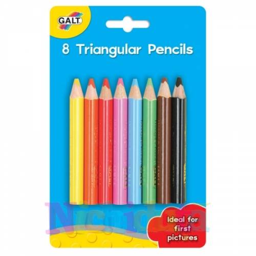 Set 8 creioane forma triunghiulara 8 tri