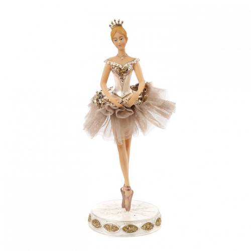 Diverse - Statueta balerina costum din tiul crem cu paiete