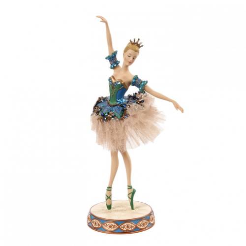 Diverse - Statueta balerina costum paun din tiul cu paiete