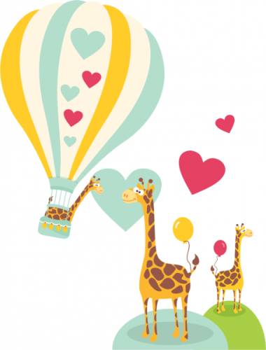 Sticker decorativ Girafe indragostite 98 x 113 cm