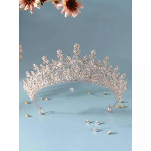 Lenjerii - Diadema (coronita) mireasa cu strasuri,auriu-roz- 60066