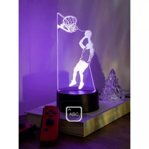 Lampa Decorativa 3D - 6 Culori - Baschetbalist - 8.6 x 9.6 x 18.6 cm