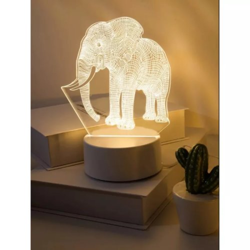 Lampa Decorativa 3D Elefant - 13.5 x 9.5 x 15.7 cm