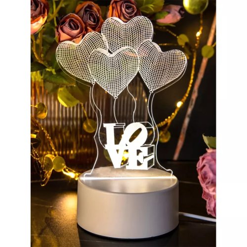 Lampa Decorativa 3D - Inimioare 11x14.5cm