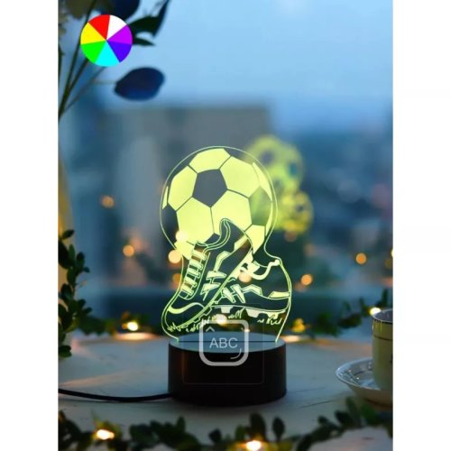 Lampa Decorativa 3D Minge si Ghete Fotbal - 11 x 9.7 x 21 cm