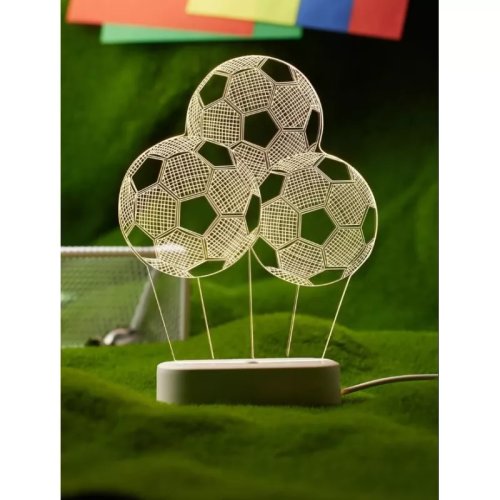 Inovius - Lampa decorativa 3d mingi fotbal - 11 cm