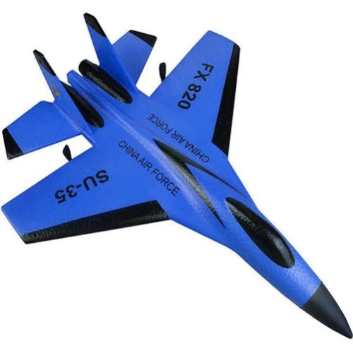 Avion de lupta cu telecomanda FX820, SU-35, Giroscop, Rezistent la impact, Albastru