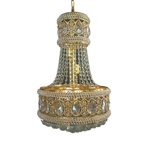 Candelabru cristal eleganta , schelet auriu , inaltime adjustabila , trandafi led 930/500 Diam 50cm E14 metal