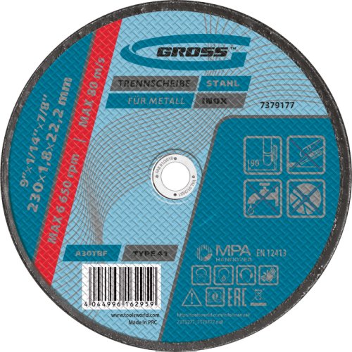 Disc de taiat metal, 230 x 1,8 x 22,2 mm, Gross