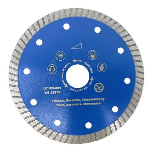 Disc DiamantatExpert pentru gresie foarte dura, portelan dur, granit, Turbo 125x22.2mm, Super Premium - DXDH.3957.125.22